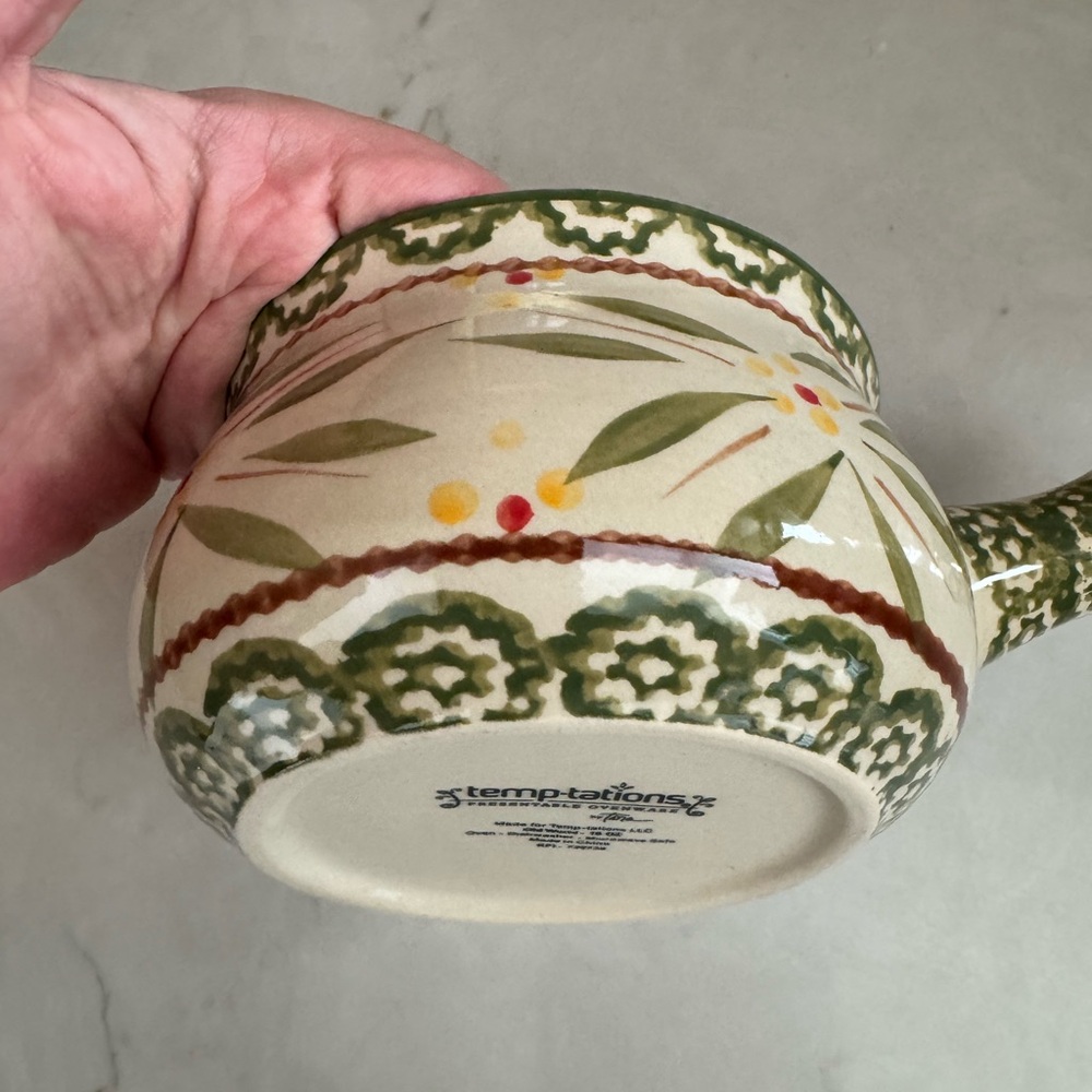 Temptations by Tara Old World Green Soup Bowls with Handle 18 oz - Picture 4 of 8